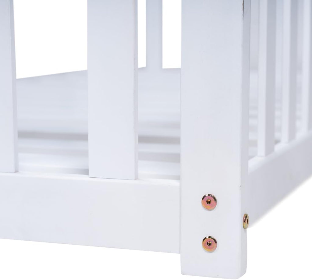 Charleston White Outdoor Daybed Swing with Ropes - Crib Size Porch Swing Bed Made from Acacia Wood