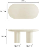 EEI-6764-WHI Caspian 72" Oval Concrete Dining Table, White