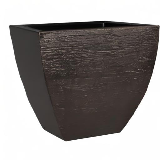 Modern Square Garden Planter, 20-Inch, Espresso