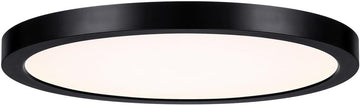 Assets T24 Compliant Outdoor Low Profile Flush Mount, Integrated LED 25 Watt, 1" H x 12" W, Black