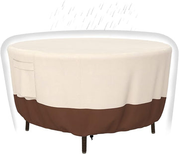 Heavy-Duty 48" Round Patio Table/Chair 900D Cover Outdoor Waterproof