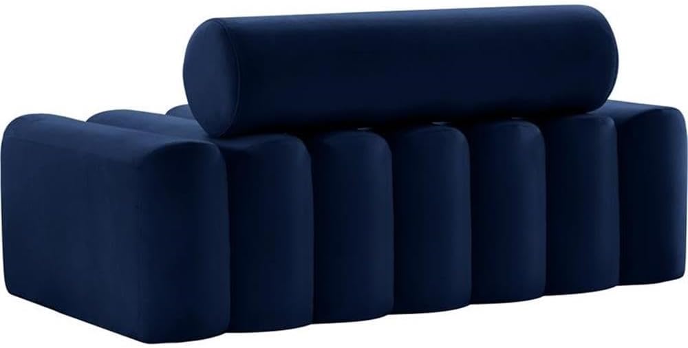 647Navy-L Melody Collection Modern | Contemporary Velvet Upholstered Loveseat with Deep Channel Tufting