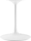 Lippa 60" Oval-Shaped Mid-Century Modern Dining Table with Artificial Marble Top and White Base