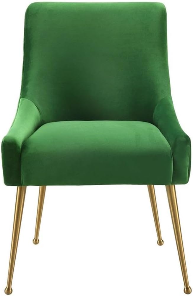 The Beatrix Collection Modern Style Living Room Velvet Upholstered Side Chair, Green