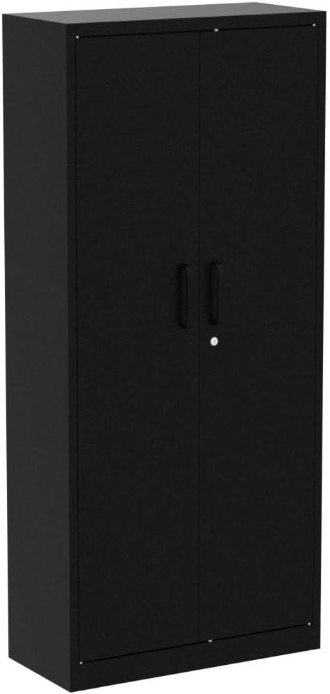 Metal Garage Storage Cabinet with 2 Doors and 5 Adjustable Shelves - 71" Steel Lockable File Cabinet,Locking Tool