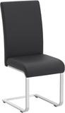 Dining Chairs Set of 2 Modern Faux Leather Upholstered Dining Room Chairs with High Back and Metal Chrome Legs for
