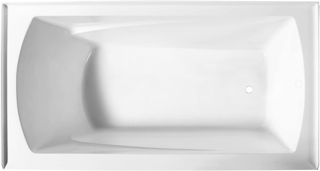 VTAM6032R21 60-Inch Acrylic 3-Wall Alcove Tub with Right Hand Drain Hole, White