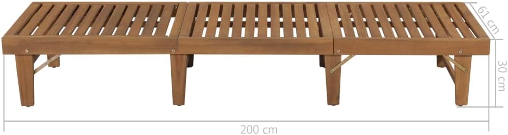 Patio Lounge Chair, Outdoor Chaise Lounge Chair, Folding Sunlounger, Sunbed Poolside Porch Balcony, Solid Acacia Wood