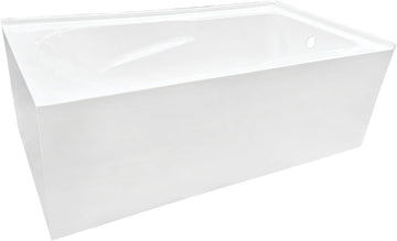 VTAM6032R21TS 60-Inch Acrylic 2-Wall Corner Alcove Tub with Right Hand Drain, White
