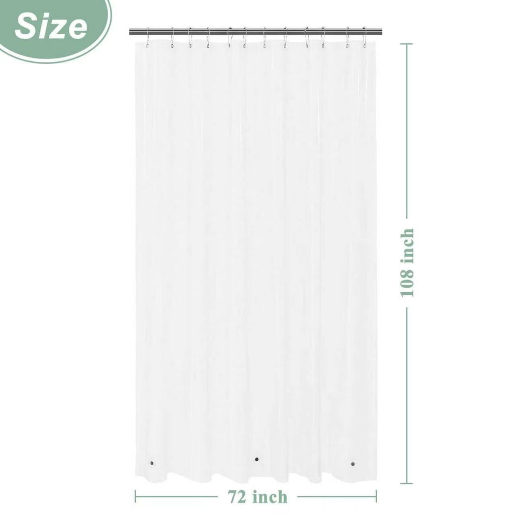 72x108 Extra Long Shower Curtain Liner Clear