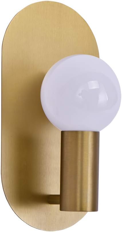 Modern Wall Sconce Set of 2, Mid Century Sconces Wall Light, Brushed Gold Wall Lighting Fixtures, Oval Stylish Wall