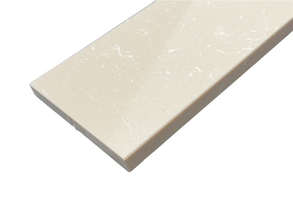 Crema Marfil Engineered Marble Door Floor Threshold Saddle Polished, for Shower Curb, Bathroom Vanity Backsplash