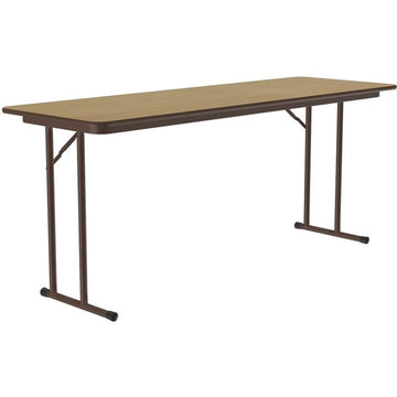 High Pressure Laminate Folding Seminar Table with Off-Set Leg for Maximum Leg Room, Fusion Maple, 24" x