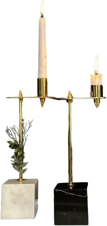 On edge (11.0 inch, Full set, Home Décor, Luxury candle holder,Handmade Marble Decoration, Natural Marble) Designs