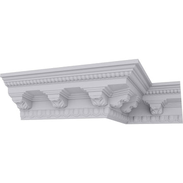 Attica Crown Moulding, 3 7/8"H x 3 5/8"P x 5 3/8"F x 94 1/2"L, Factory Primed (2-Pack)