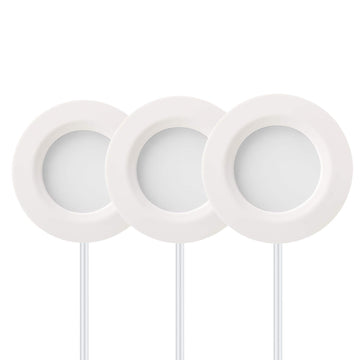 LED Puck Light Kit, 3-Pack, Plug-in, 3000K, White