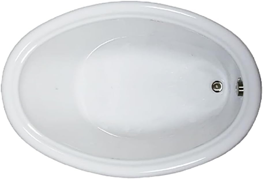 60 in. x 42 in. Acrylic Oval Drop-In Soaking Bathtub with Reversible Drain in Biscuit