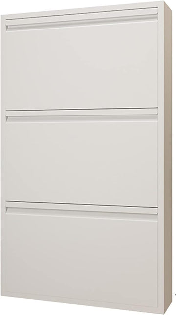 Shoe Organizers Wall-Mounted Shoe Rack 12cm Ultra-Thin Shoe Cabinet, Home Steel Large-Capacity Tumbler Cabinet