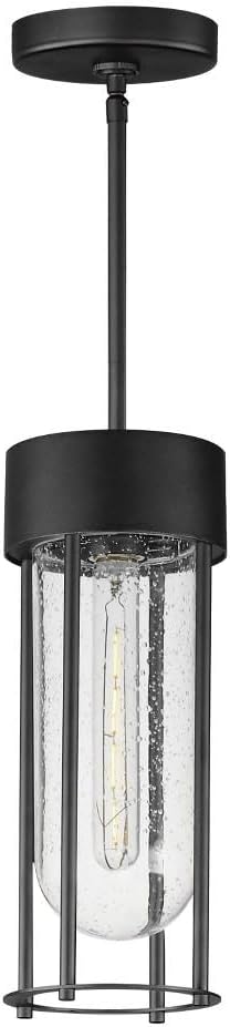 Millennial Outdoor Hanging Light | Black Aluminum Finish | Glass Shade | Transitional Outdoor Light Fixture | Ideal
