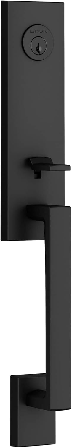 Seattle One Piece SmartKey Single Cylinder Keyed Entry Handleset with Contemporary Knob and Emergency Egress Function - Door Handleset
