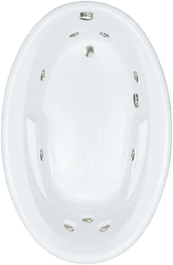 60 in. x 42 in. Acrylic Oval Drop-In Whirlpool Bathtub with Reversible Drain in White