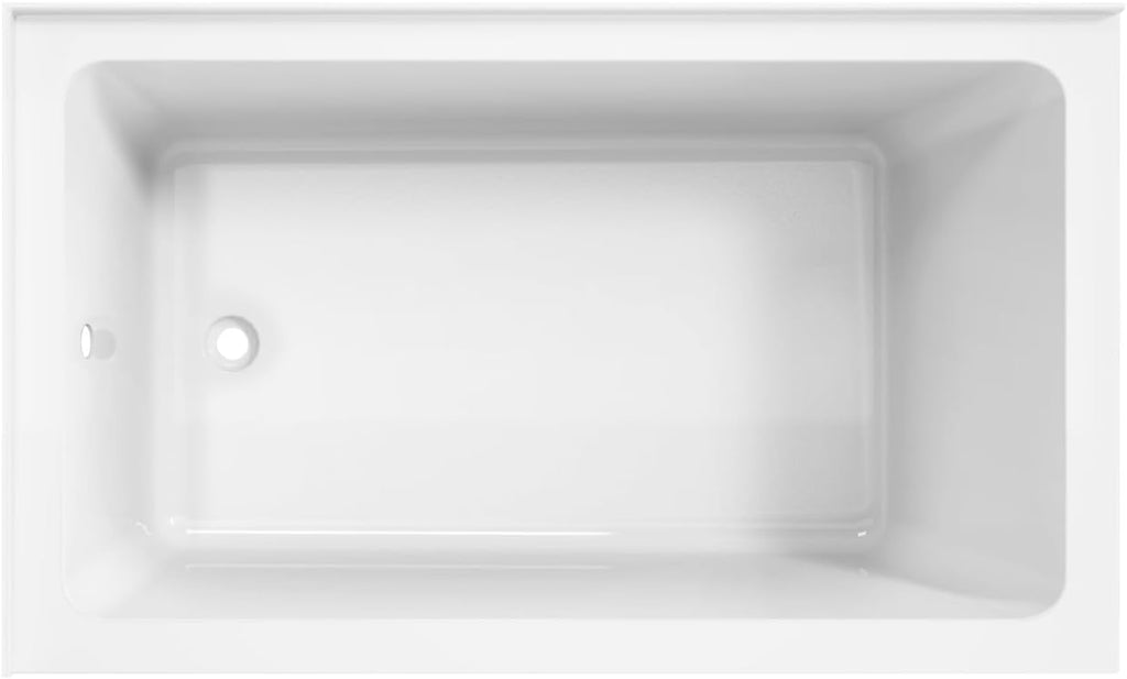 VTAP6036L22TS 60-Inch Acrylic 2-Wall Corner Alcove Tub with Left Hand Drain, White