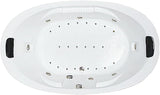 84 in. x 46 in. Acrylic Oval Drop-In Combination Bathtub with Center Drain in White - Includes 12.5 Amp In-Line Heater