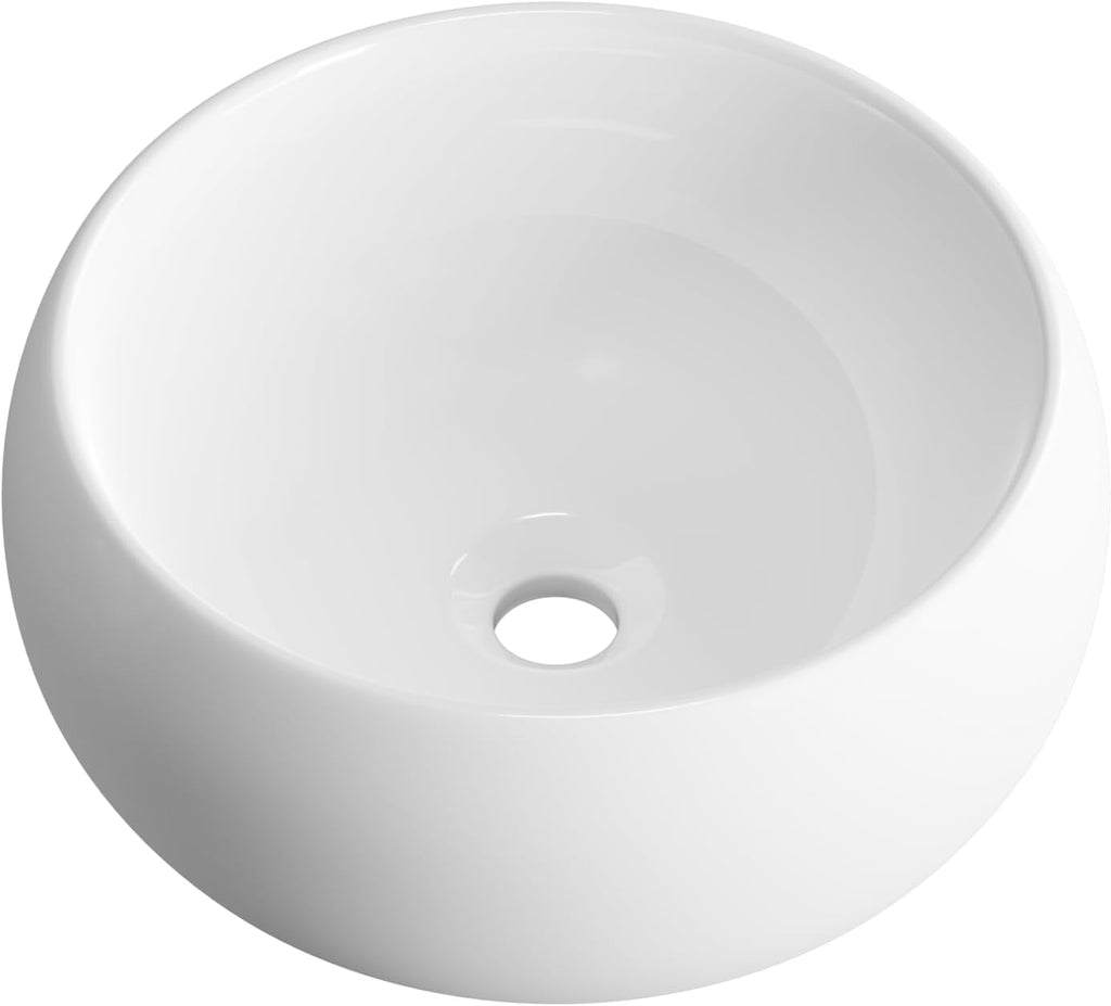 Vessel Sinks for Bathrooms, OCEALAGOON 16 Inch Round Bathroom Vessel Sink