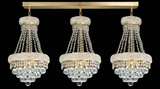Set of 3 French Empire Crystal Chandeliers - Gold Finish - H22" X W15" 3 Lights Each - Dining Room, Foyer, Entry Way, Living Room