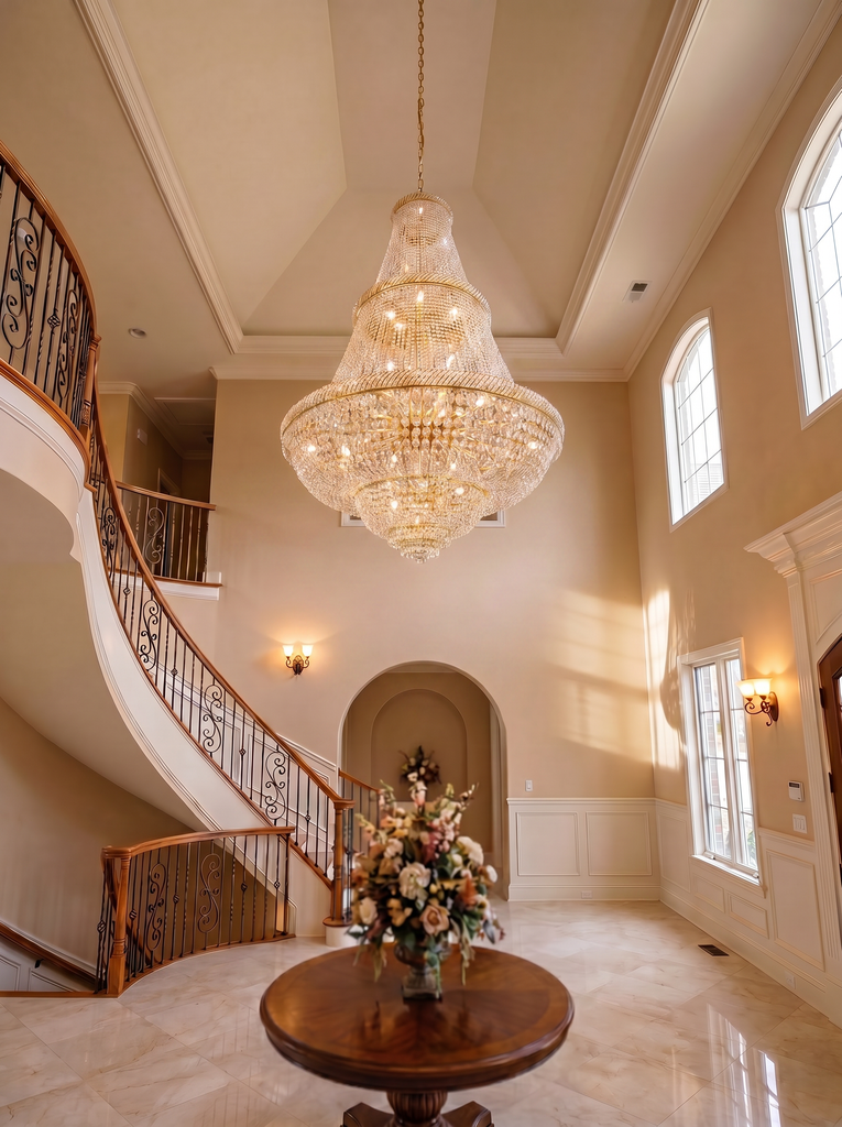 French Empire Crystal Chandelier Lighting H72" X W50" - Perfect for Entryway or Foyer
