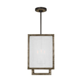 4-Light Wood Dimmable Square / Rectangle Chandelier