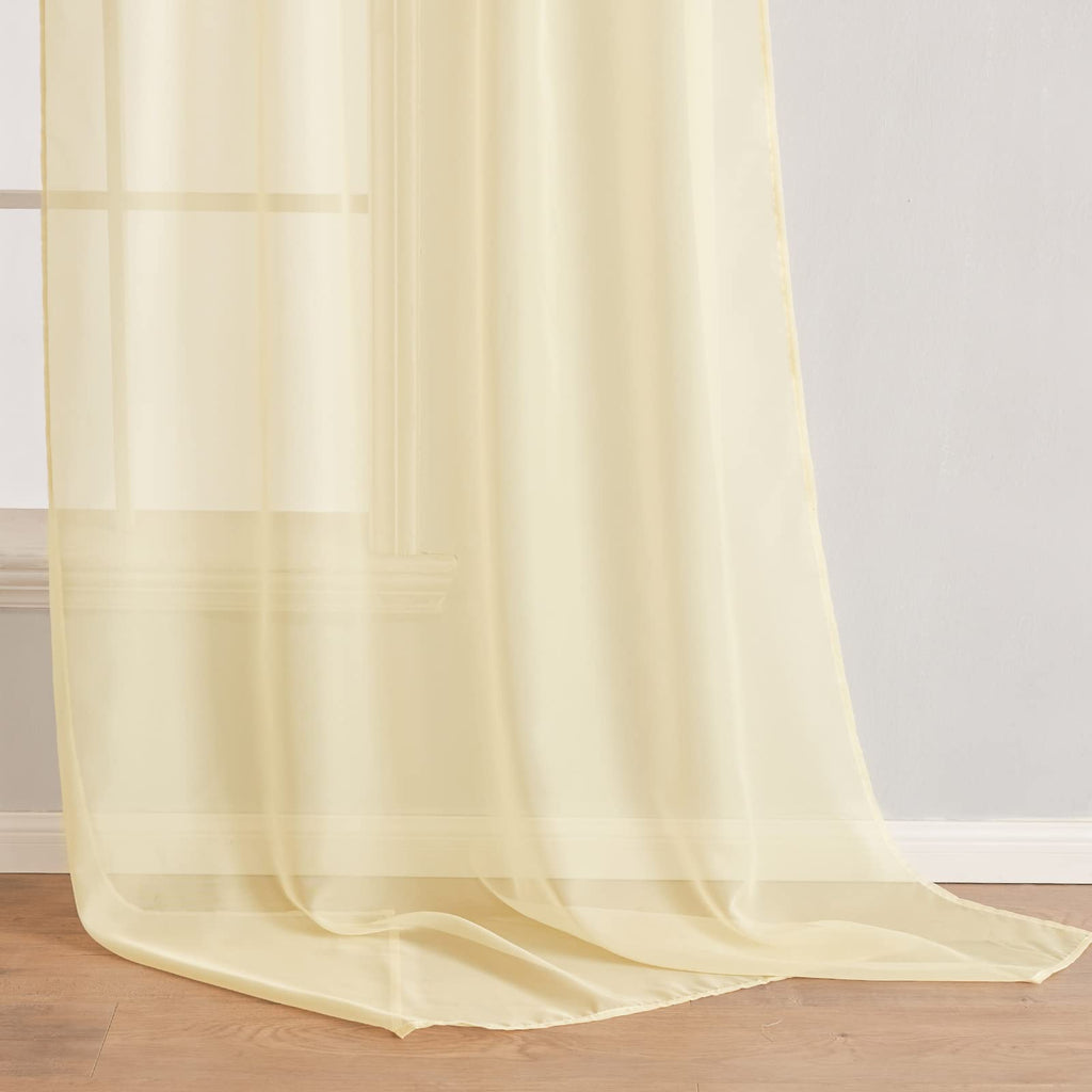 Sheer Scarf Valance Extra Long Window Treatment 54"x144" Cream Beige