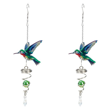 Bird Themed Hanging Pendant 13.8 Inch Suncatcher Parts Metal Garden Decor for Yard Window Patio Home and Office