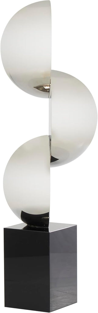 79 Crystal Geometric Decorative Sculpture Abstract Two-Tone Home Decor Statue with Stacked Semi Circles, Accent