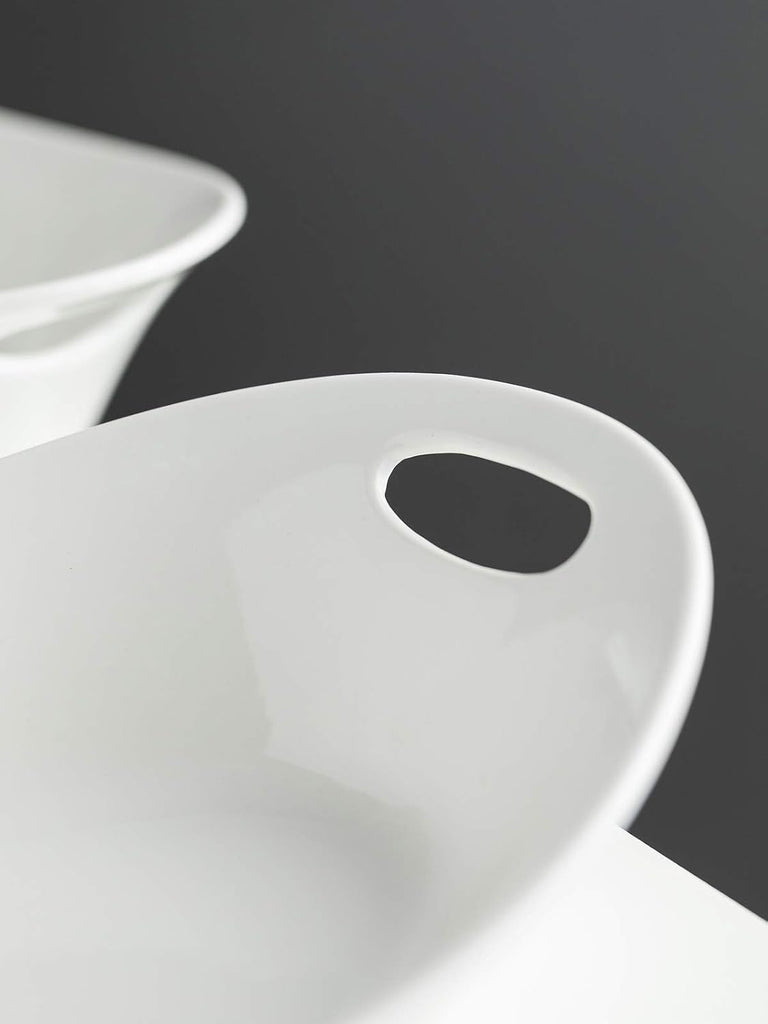 Large Serving Bowl with Handles, Oval Serving Platter Set of 2 | Thanksgiving Serving Dishes for Entertaining