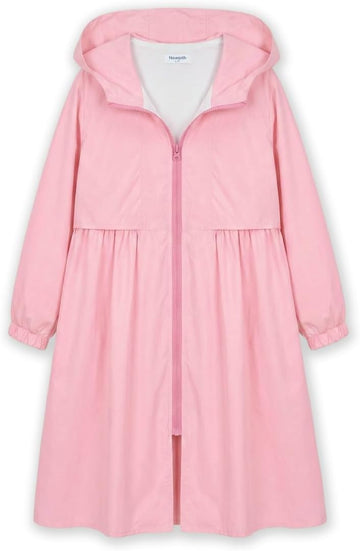 Girl Lightweight Rain Jacket Windbreaker Hooded Waterproof Jacket with Linlng