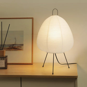 Japanese Rice Paper Lamp, Table Lamps, Paper Lanterns, Noguchi Akari Japandi Lamp, Japanese Decor Desk Light, Tripod
