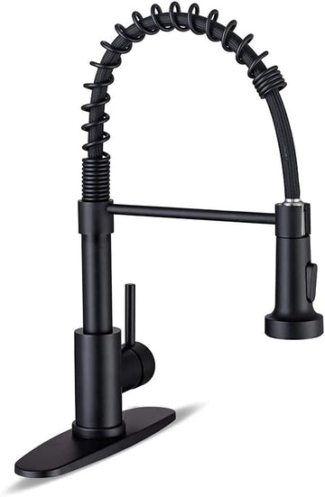 Kitchen Faucets with Pull Down Sprayer Commercial Industrial Stainless Steel Single Handle Single Hole Spring