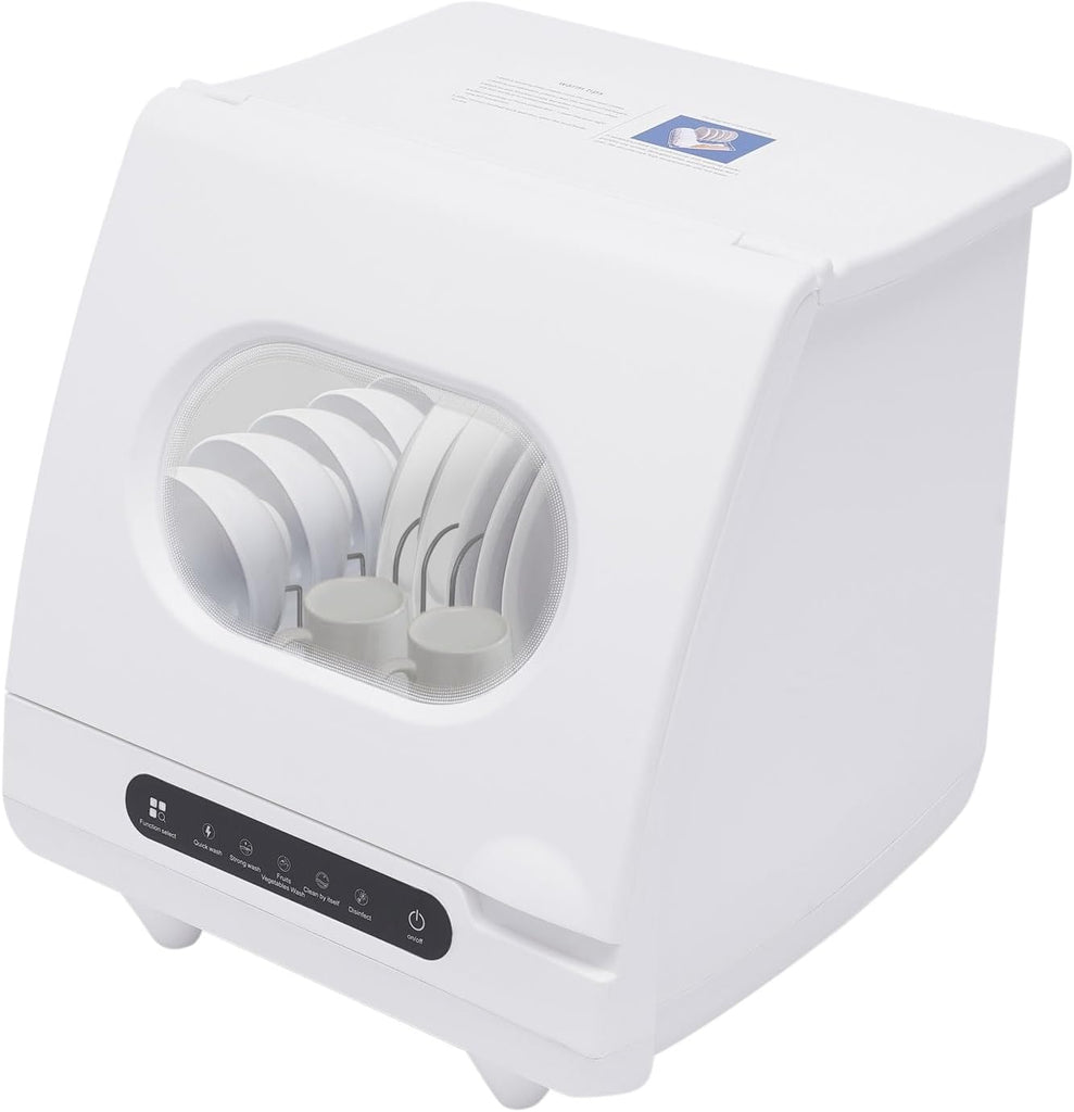 6-Set Countertop Dishwasher - 800w 5-in-1 Compact Dishwasher with High-Temp Sterilization (161.6℉)