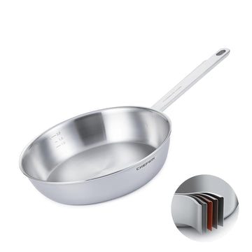 10.2 Inch Skillet Frying Pan 316 Stainless Steel Copper core 5-Ply Induction compatible Dishwasher & Oven Safe