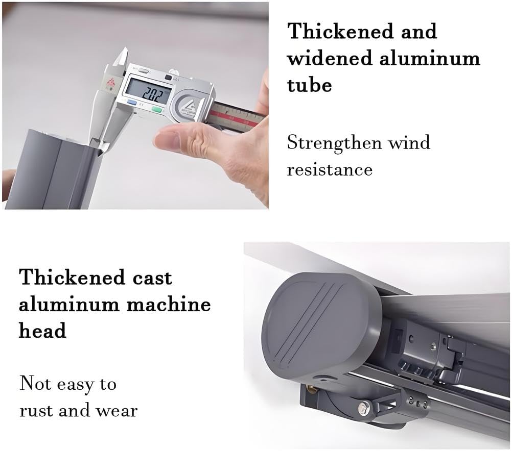 Outdoor Motorized Electric Retractable Awning with LED Lights - Waterproof Automatic Sun Protection Porch Balcony