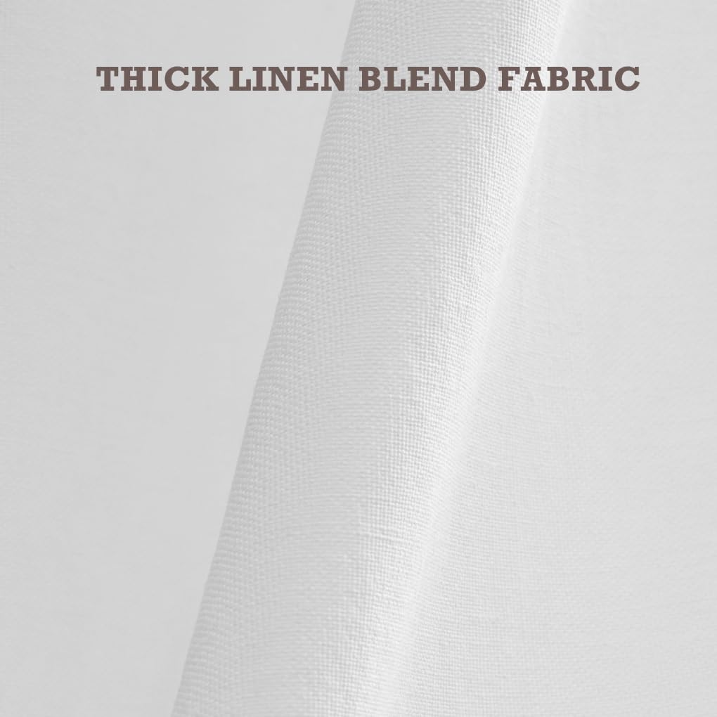 White Farmhouse Boho Long with A Ruffle Hem 72x78 inch, Linen Blend