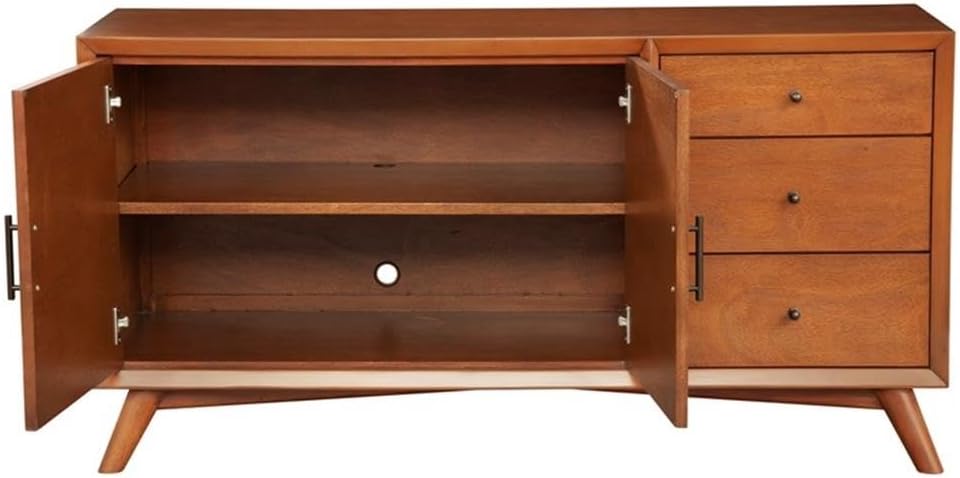 Flynn 58" Mahogany and Okoume Veneer Sideboard with Wine Storage, Chestnut