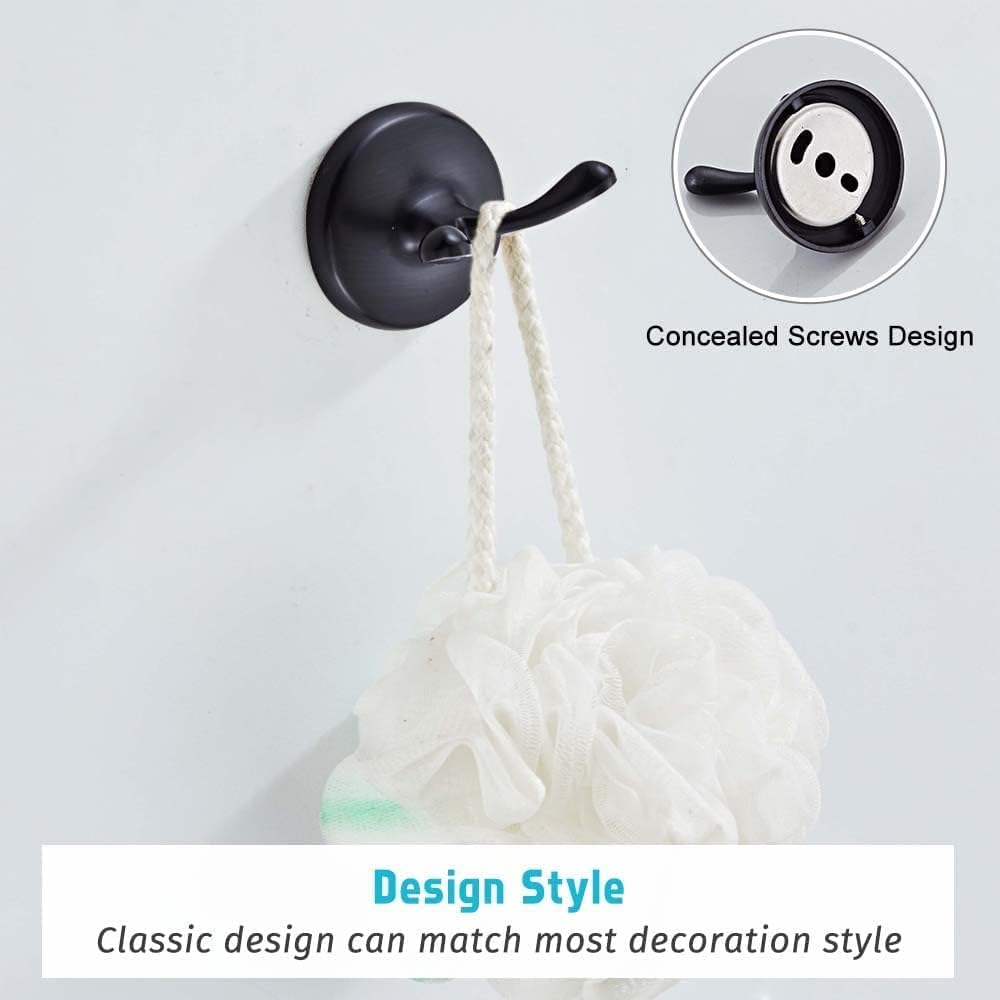 8 Piece Bathroom Accessory Set(Adjustable Towel Bar, Towel Ring, Toilet Paper Holder,Towel Robe Hook), Wall Mounted