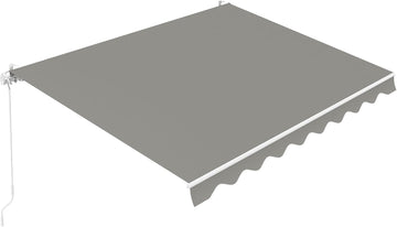 Retractable Patio Awning 9.8'×8.2', Grey | Fully Assembled Retractable Balcony Awning, 280G Polyester, Aluminum