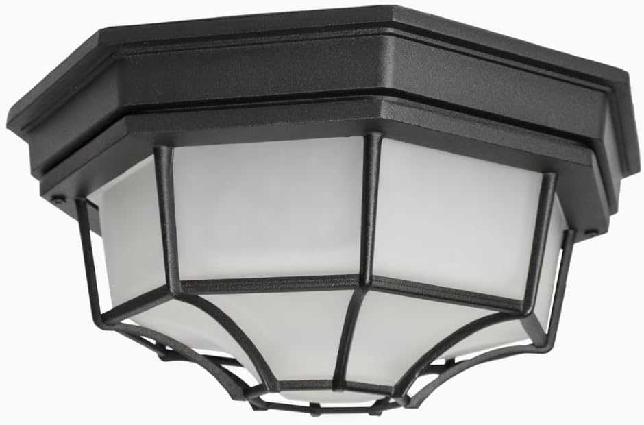 Crown Hill 2-Light Ceiling Light | White Finish | Frosted Glass Shade | Traditional Ceiling Light Fixture