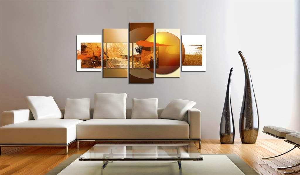 Canvas Prints Art Modern 5 pieces Wall Picture Abstract Sphere Pros and Cons Painting Orange Artwork Framed Home