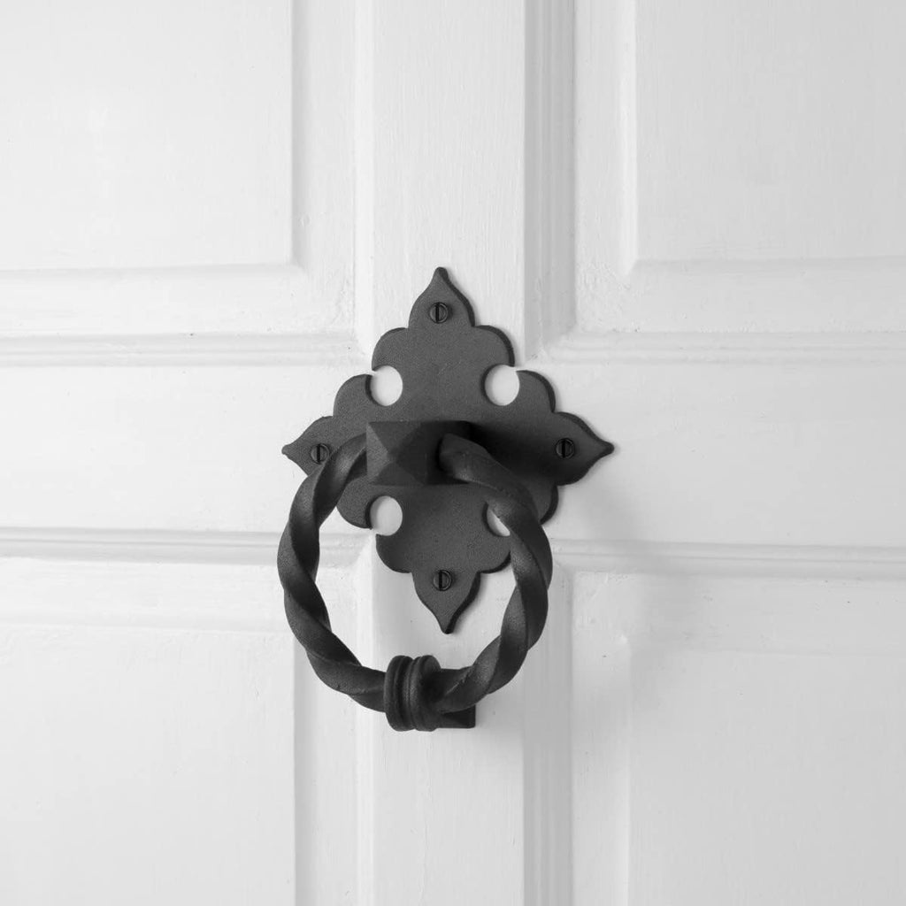 Door Knockers 7 in. Cast Iron Round Door Knocker with Mounting Hardware