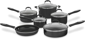 Pots and Pans Set, Nonstick w/Aluminum Core, 11-Piece, Black | 11-pc pots and pans set non stick, dishwasher safe &