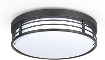 13 Inch Matte Black Flush Mount Ceiling Light, 23W LED Ceiling Lighting Fixture with